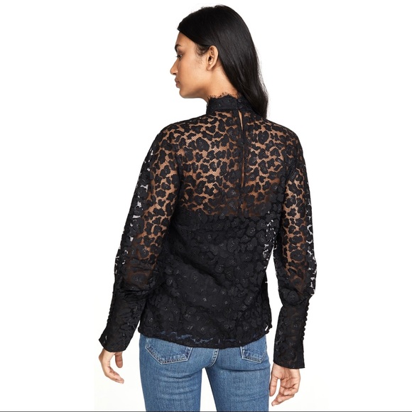 NEW SALONI BLACK LACE BLOUSE - Picture 7 of 9